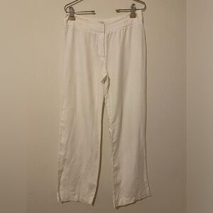 Next Women 100% Linen Wide Leg Size 12R Zip Up Pant